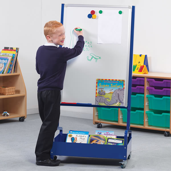 Little Rainbows Mobile Classroom Whiteboard Easel with Storage